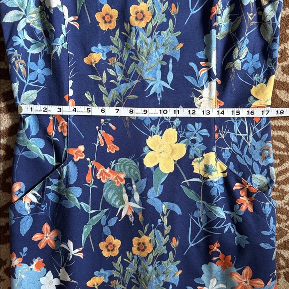 Lands End Sleeveless Floral Sheath Dress Womens 14 Tall Cotton pockets Preppy - Picture 13 of 13